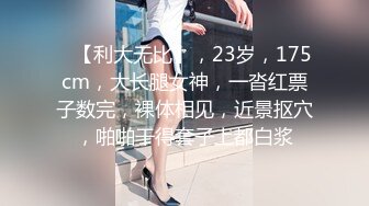    【利大无比】，23岁，175cm，大长腿女神，一沓红票子数完，裸体相见，近景抠穴，啪啪干得套子上都白浆