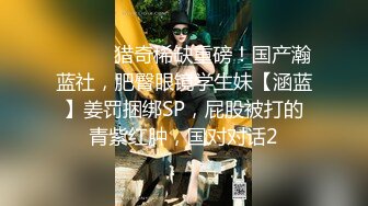 ⚫️⚫️猎奇稀缺重磅！国产瀚蓝社，肥臀眼镜学生妹【涵蓝】姜罚捆绑SP，屁股被打的青紫红肿，国对对话2